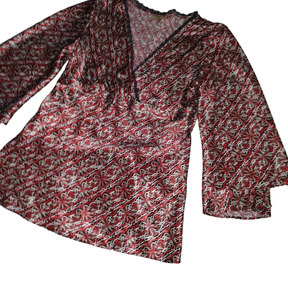 Notations long sleeve paisley Blouse size S - Picture 3 of 9